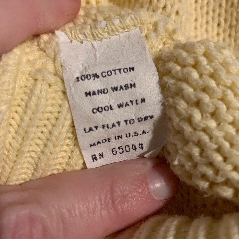 EUC Vintage 80s oversized Large Cotton Sweater with shoulder pads Lace Collar - Picture 2 of 5